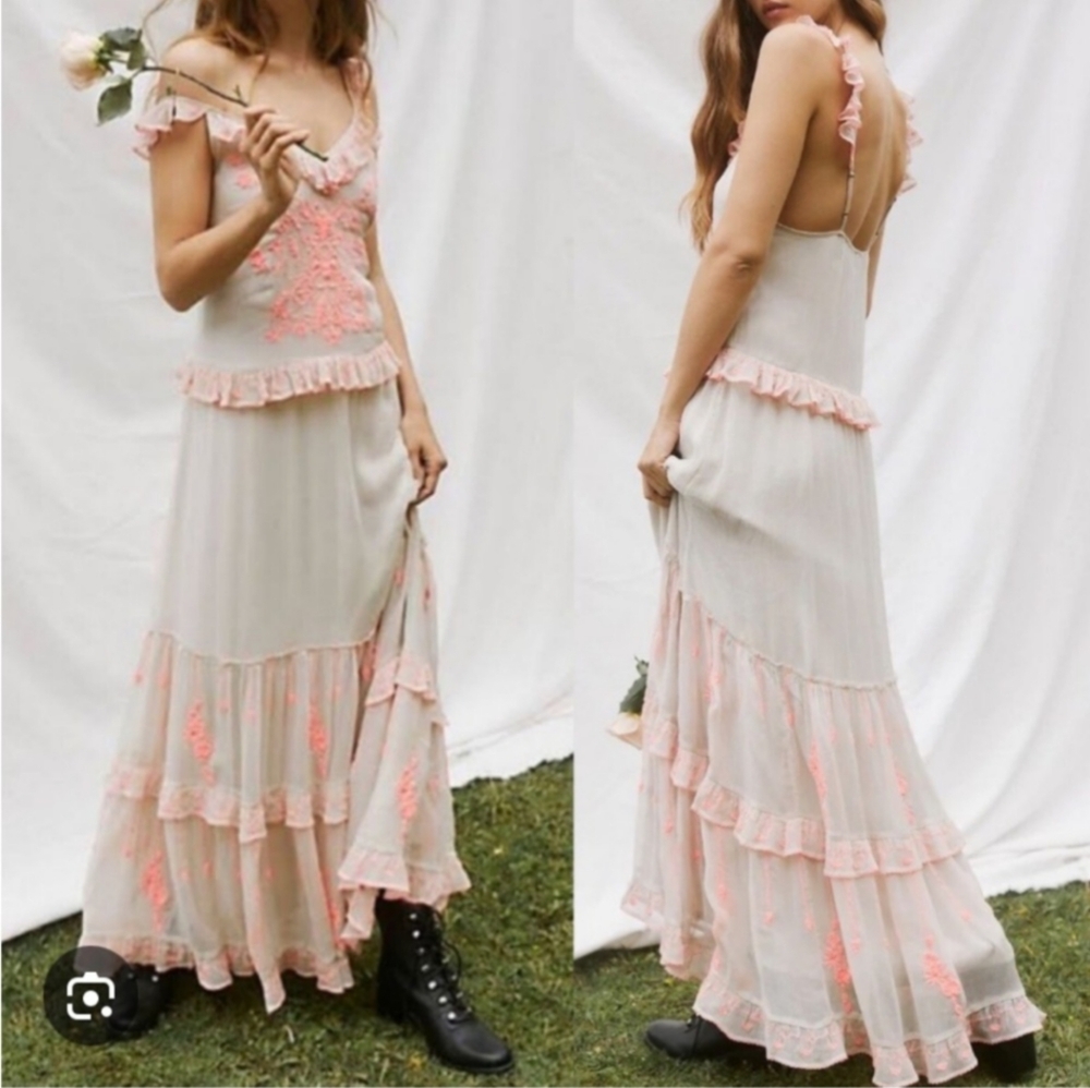 Free People Coralie Embroidered Maxi Dress